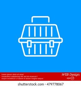 Web line icon. Carrying animals. Pet carrier for traveling.