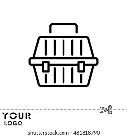 Web line icon. Carrying animals. Pet carrier for traveling.