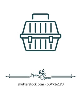 Web line icon. Carrying animals. Pet carrier for traveling.