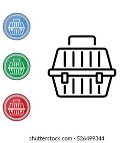 Web line icon. Carrying animals. Pet carrier for traveling.