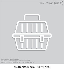 Web line icon. Carrying animals. Pet carrier for traveling.