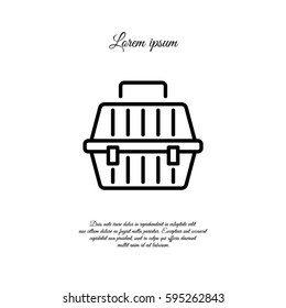 Web line icon. Carrying animals. Pet carrier for traveling.