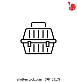 Web line icon. Carrying animals. Pet carrier for traveling.