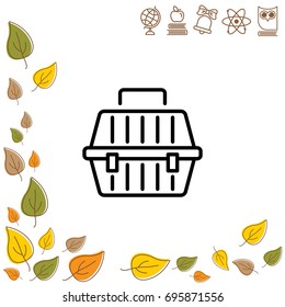Web line icon. Carrying animals. Pet carrier for traveling.