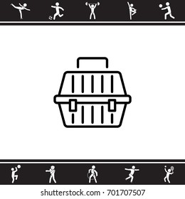 Web line icon. Carrying animals. Pet carrier for traveling.
