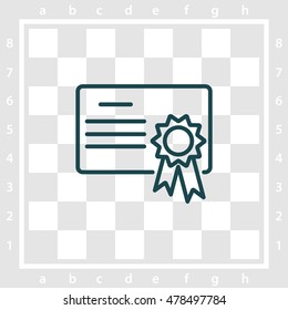 Web line icon. Charter, certificate