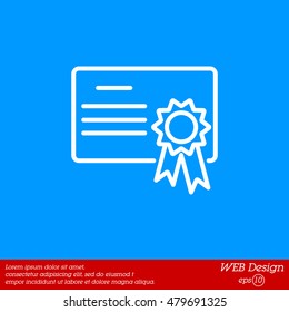 Web line icon. Charter, certificate