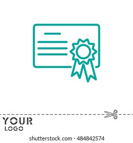 Web line icon. Charter, certificate