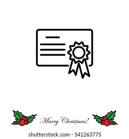 Web line icon. Charter, certificate