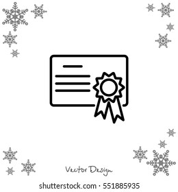 Web line icon. Charter, certificate