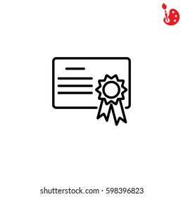 Web line icon. Charter, certificate