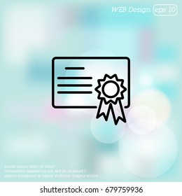 Web line icon. Charter, certificate