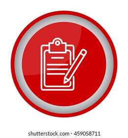 Web line icon. Checklist with pen (pencil)