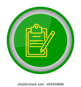 Web line icon. Checklist with pen (pencil)