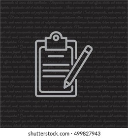 Web line icon. Checklist with pen (pencil)
