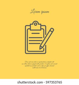 Web line icon. Checklist with pen (pencil)