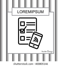 Web line icon. Checklist and smartphone with wi-fi