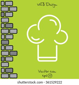 Web line icon. Chef hat