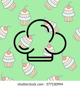 Web line icon. Chef hat