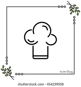Web line icon. Chef hat