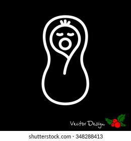 Web line icon. Child in diapers, newborn