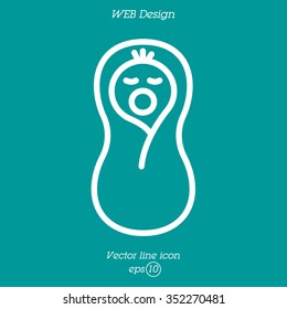 Web line icon. Child in diapers, newborn