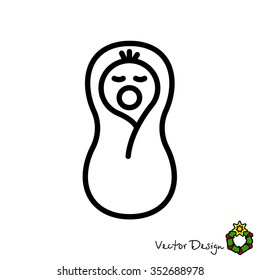 Web line icon. Child in diapers, newborn
