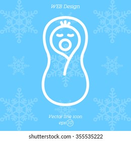 Web line icon. Child in diapers, newborn