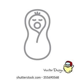 Web line icon. Child in diapers, newborn