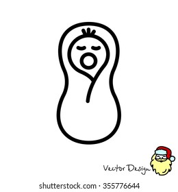Web line icon. Child in diapers, newborn