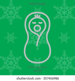 Web line icon. Child in diapers, newborn