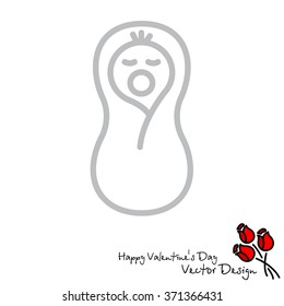 Web line icon. Child in diapers, newborn