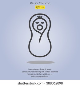 Web line icon. Child in diapers, newborn