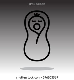 Web line icon. Child in diapers, newborn
