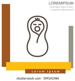 Web line icon. Child in diapers, newborn