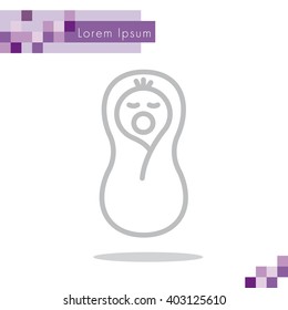 Web line icon. Child in diapers, newborn