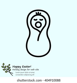 Web line icon. Child in diapers, newborn