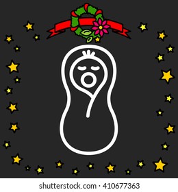Web line icon. Child in diapers, newborn