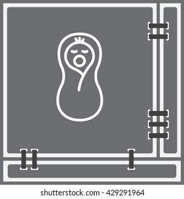 Web line icon. Child in diapers, newborn