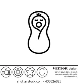 Web line icon. Child in diapers, newborn