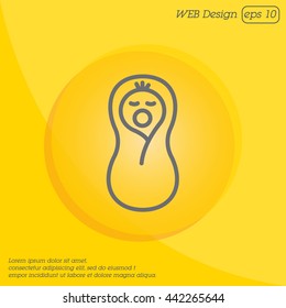 Web line icon. Child in diapers, newborn