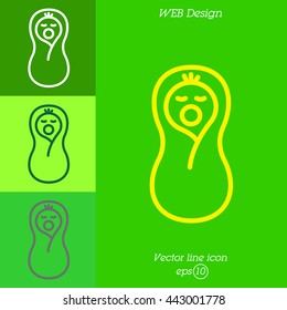 Web line icon. Child in diapers, newborn