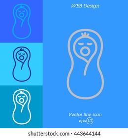 Web line icon. Child in diapers, newborn