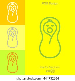 Web line icon. Child in diapers, newborn