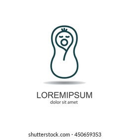 Web line icon. Child in diapers, newborn