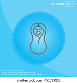 Web line icon. Child in diapers, newborn
