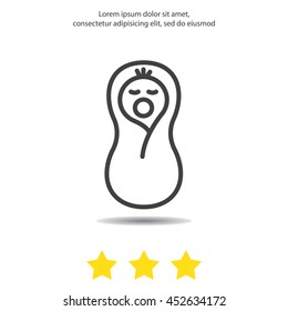 Web line icon. Child in diapers, newborn