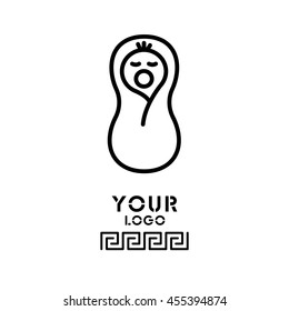 Web line icon. Child in diapers, newborn
