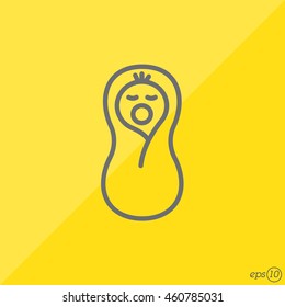 Web line icon. Child in diapers, newborn