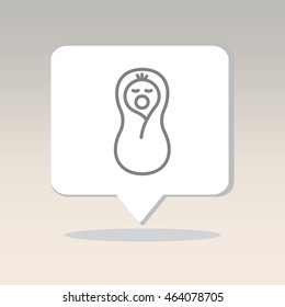 Web line icon. Child in diapers, newborn